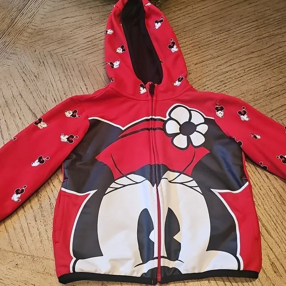 Disney Minnie Mouse Red Kids Hooded Jacket Size 5/6